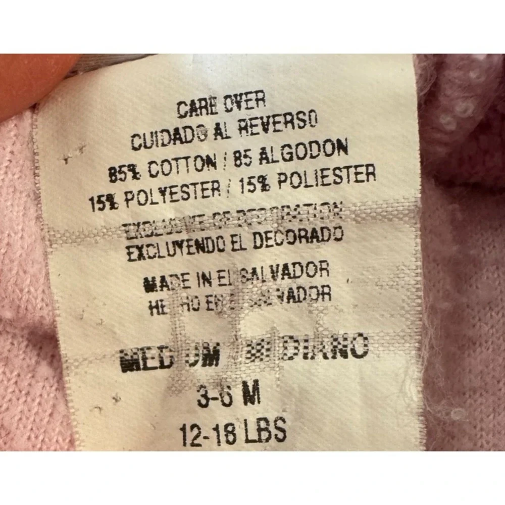 Vintage 90s Carters‎ Sleeper 3/6 Months Girl 12-18 Pounds Pink Terry Cloth Bunny